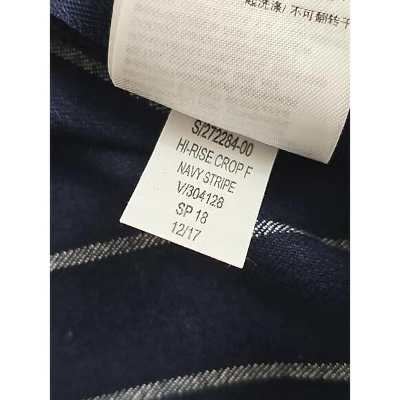 Gap~Woman Size 10~Navy Blue Stripe High Rise Crop Flare Ankle Pants Stretch NWOT - Picture 12 of 12